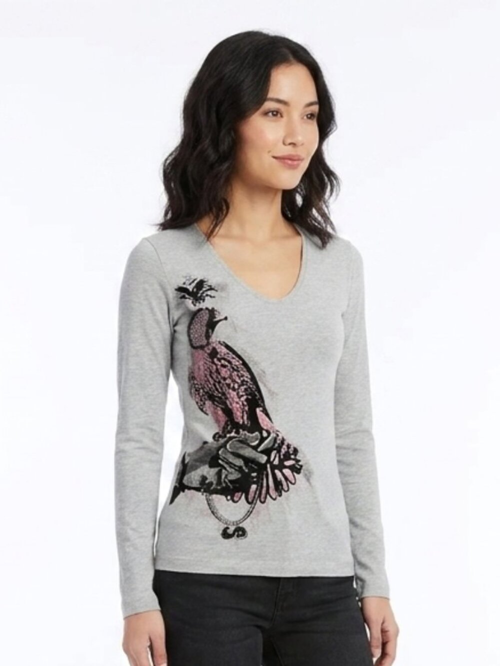 Escada Sport Bird Print Long Sleeve Tee- Sz. XS